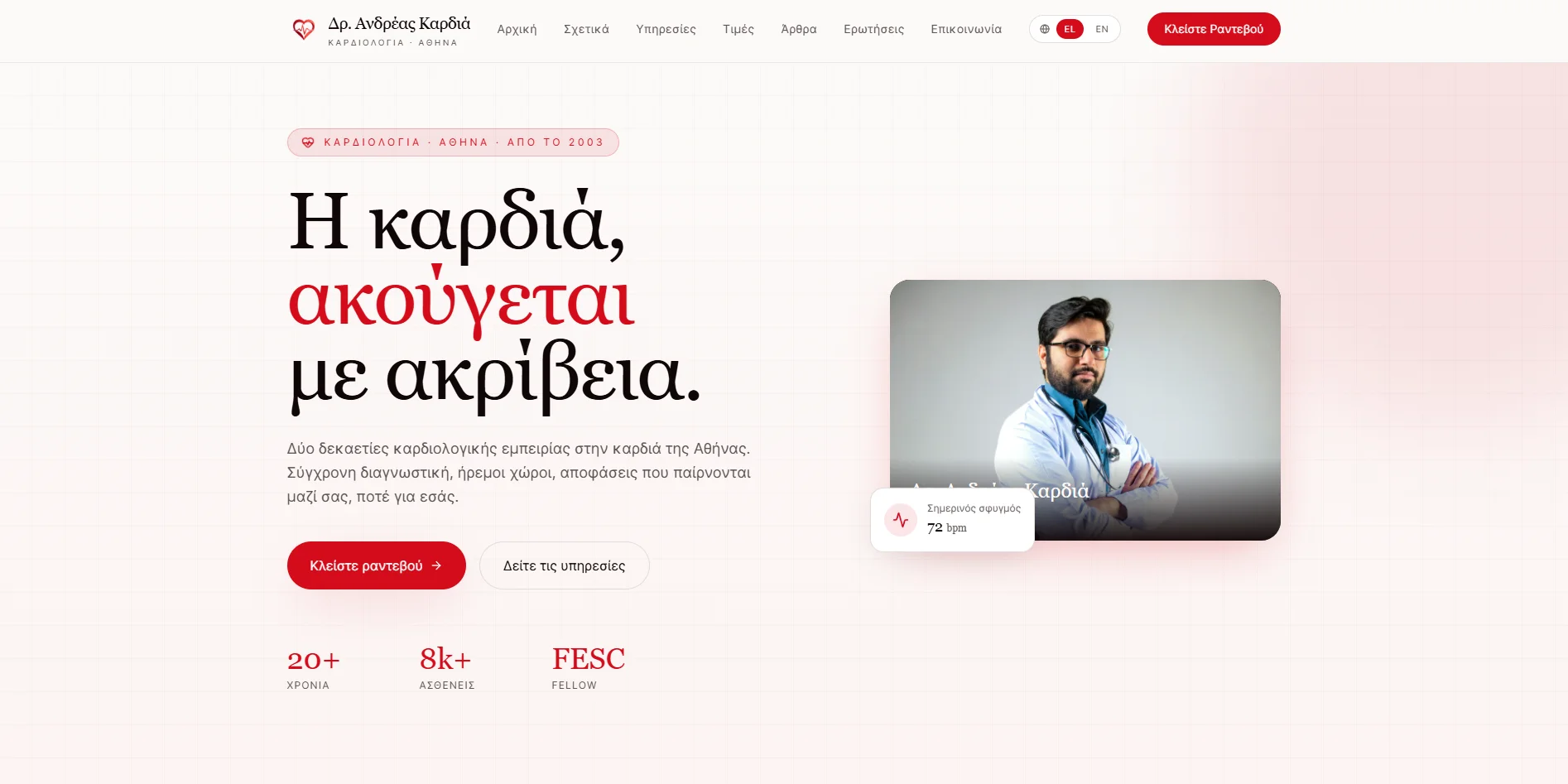 Δρ. Ανδρέας Καρδιά — Ειδικός Καρδιολόγος | Advanced Arrhythmia & Heart Failure Specialist